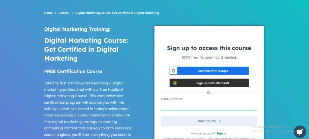 Digital Marketing Course- Hubspot Academy