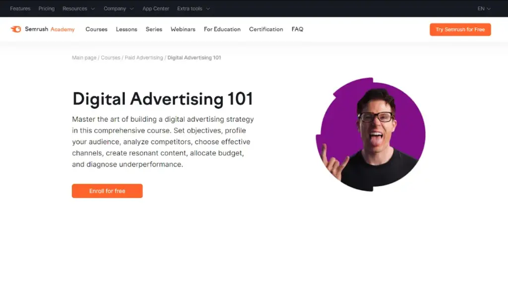 Digital Advertising 101- Semrush Academy